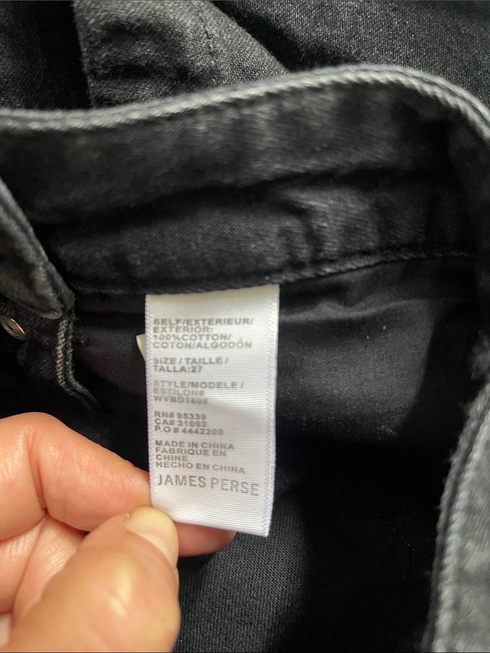 James Perse Women Wide Leg‎ Jeans Side Button Slash Pockets Black Pants Size 27 - Picture 5 of 5